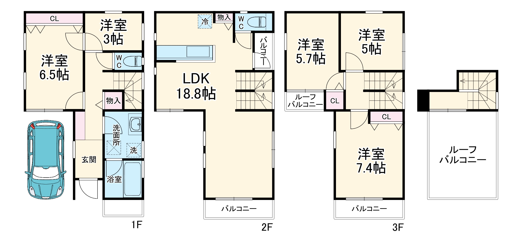 北原台2丁目3号棟の間取り