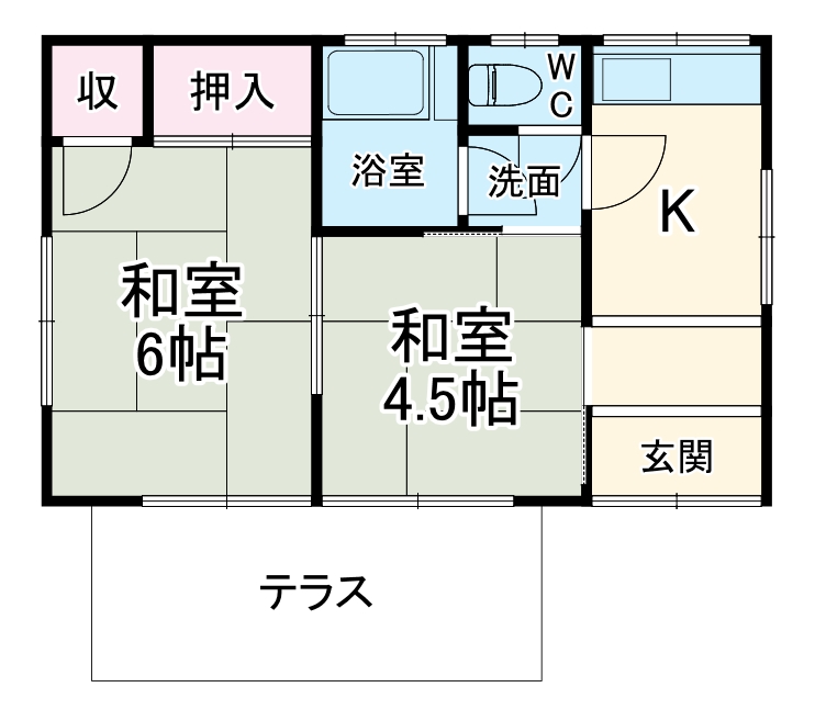 清水貸家の間取り