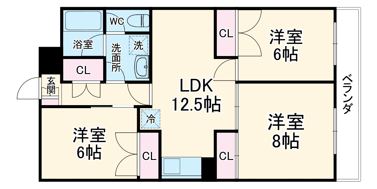 リブハピネス岸根公園Bの間取り