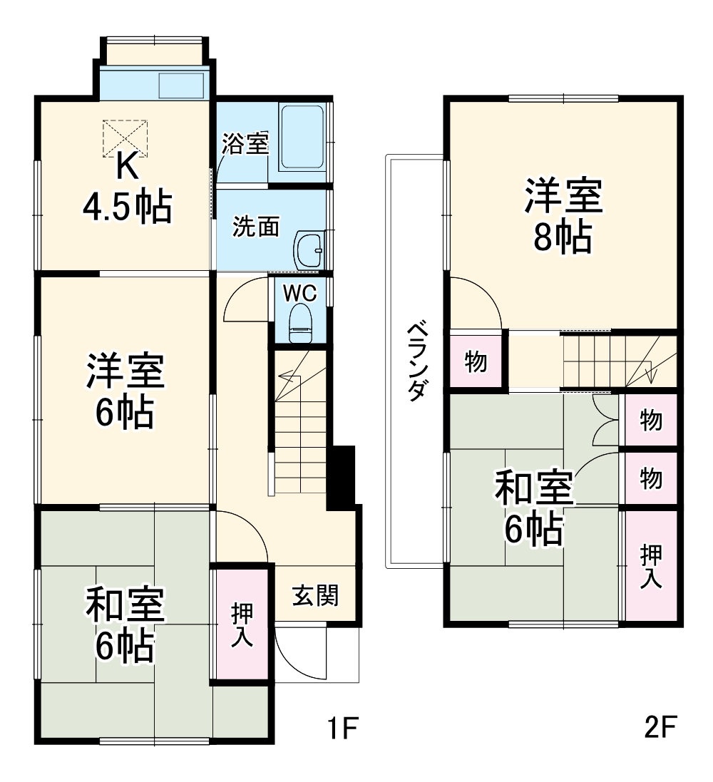 上矢部貸家の間取り