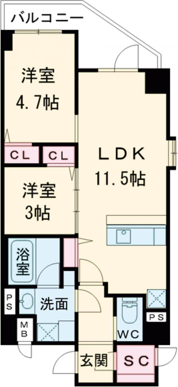 スプランディッド大島の間取り
