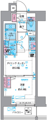 GENOVIA四ツ木・305号室の間取り