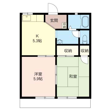 ドエルミハラBの間取り