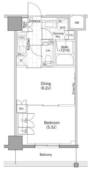 ザ・パークハビオ早稲田の間取り