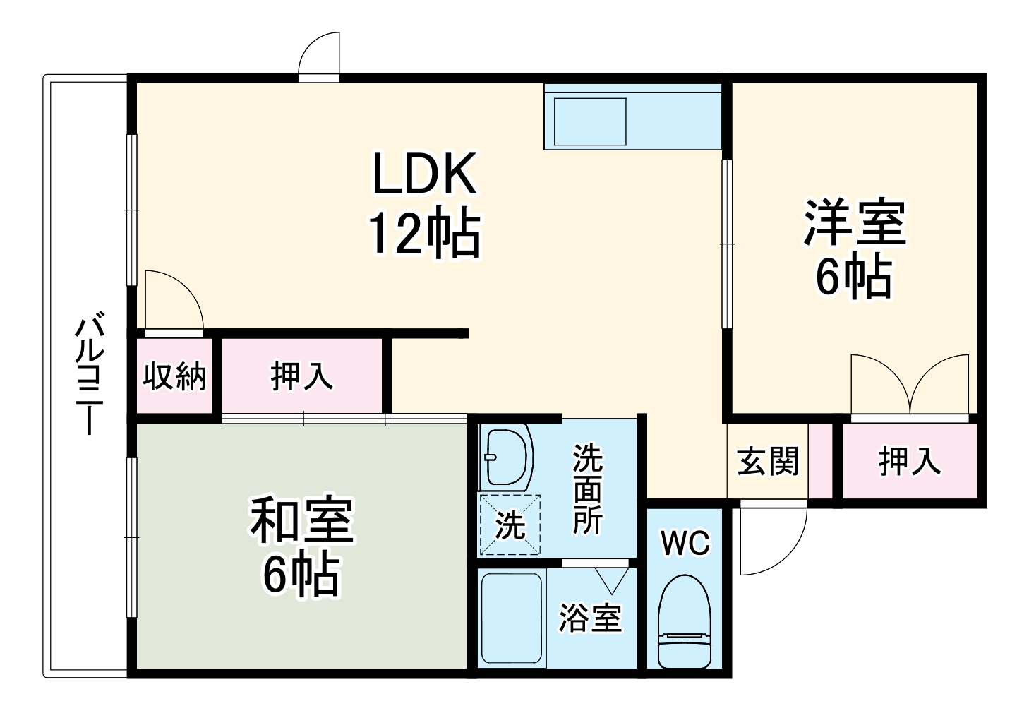 シャルム飛鳥Aの間取り