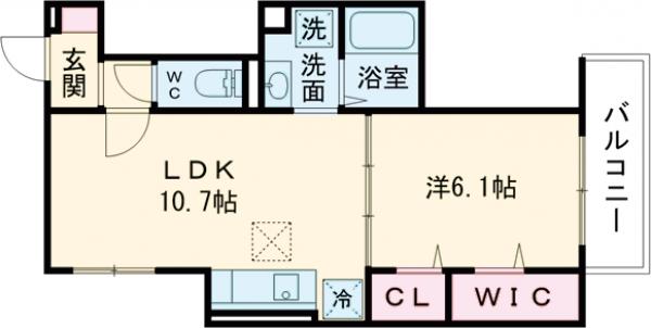 GRAMM桂北滝川C棟の間取り