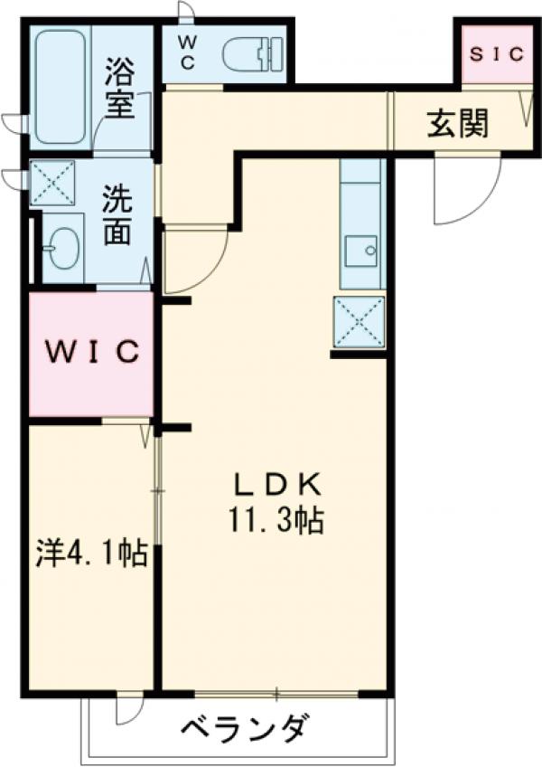 シェルブール　アドレ・102号室の間取り