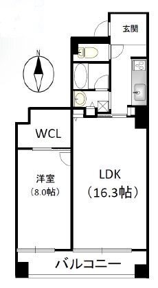 南船場の完工年月(2007年7月)築の賃貸マンションの間取り