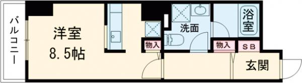 ＴＫフラッツ渋谷・1410号室の間取り
