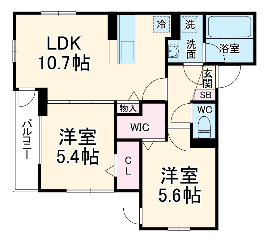 D-ROOMトリシア市川東大和田1丁目の間取り