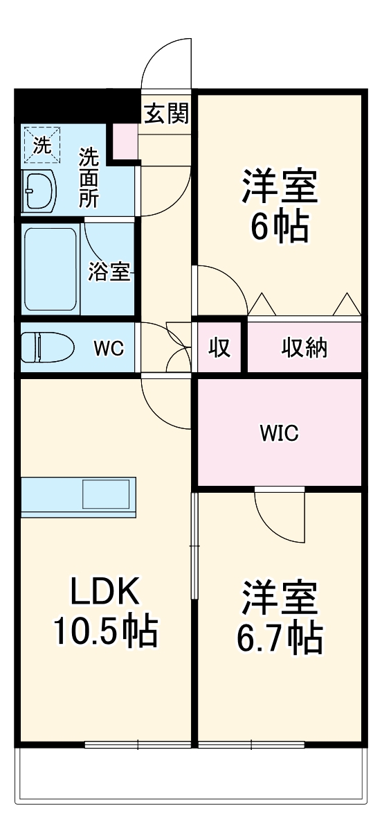 水神町の完工年月(2013年3月)築の賃貸マンションの間取り