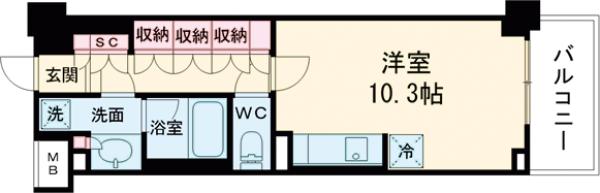 ＢＬＥＳＳ中野弥生町・226号室の間取り