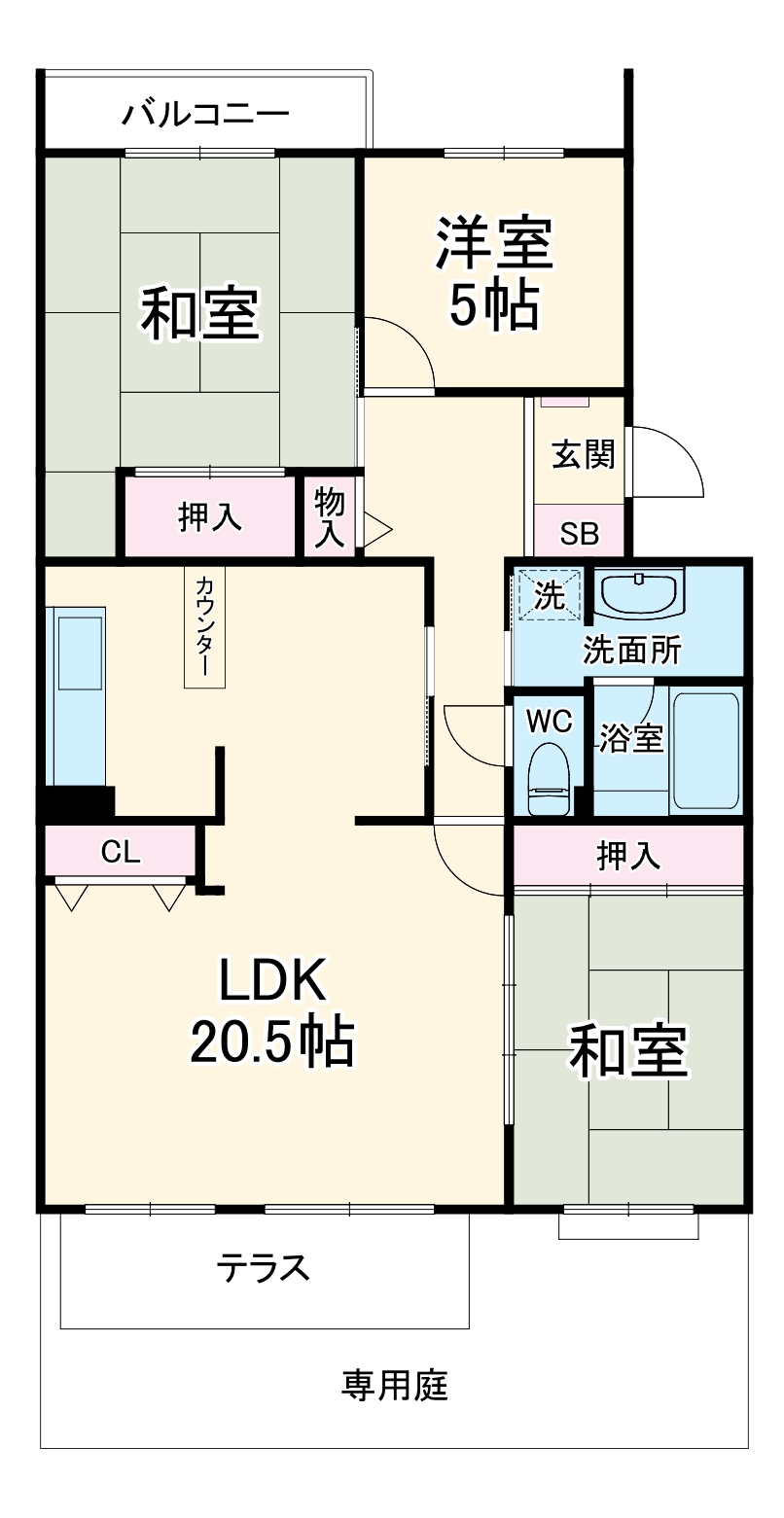 ベルフラワーズ大住台2号棟の間取り