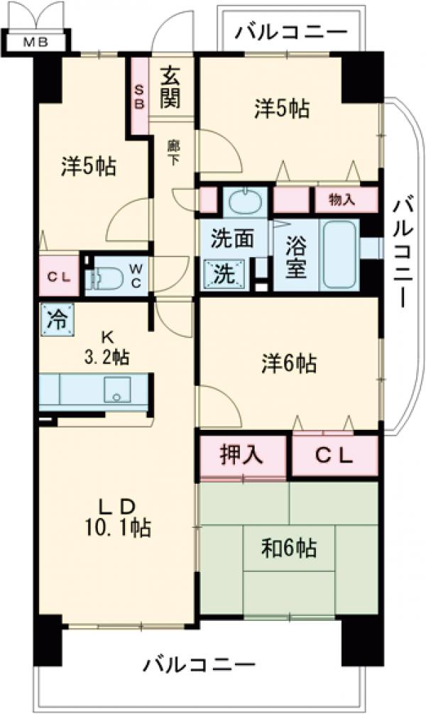 コート和泉府中カリヨン1番館の間取り