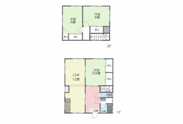 岩屋町貸家の間取り