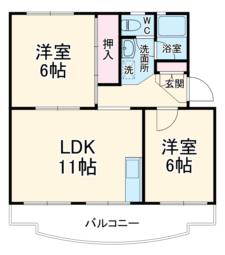 坪内ハイツの間取り