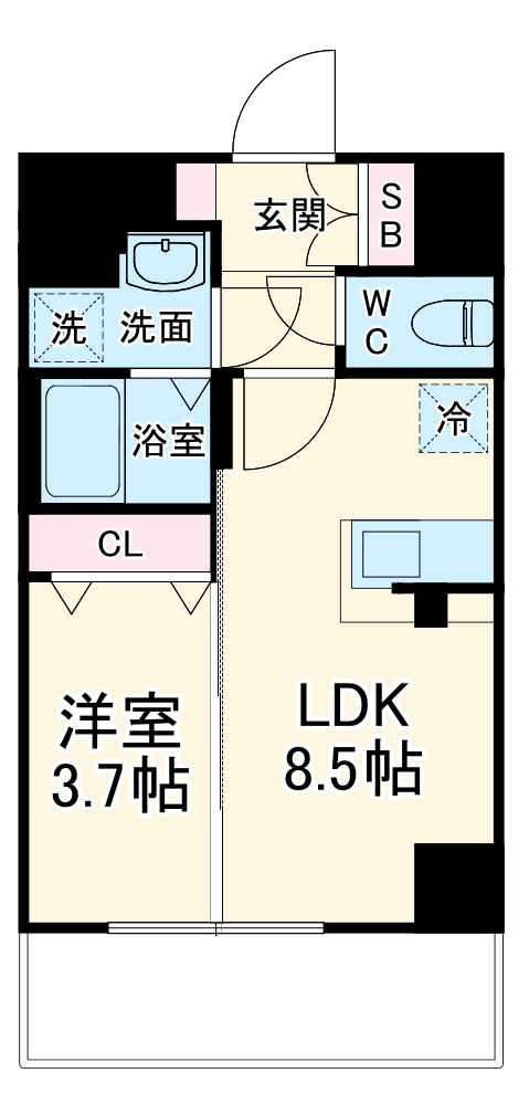 Asclaire京都西院の間取り
