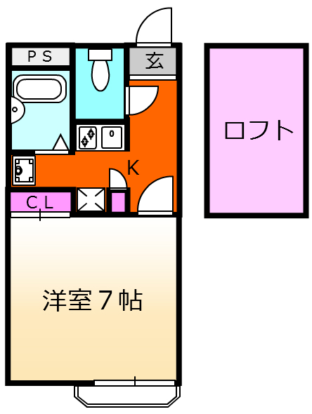 レオパレスグランデ泉Bの間取り