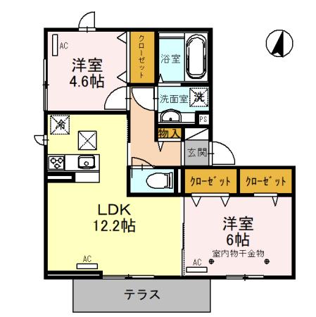 シャンティーユ大竹山 Ⅱの間取り