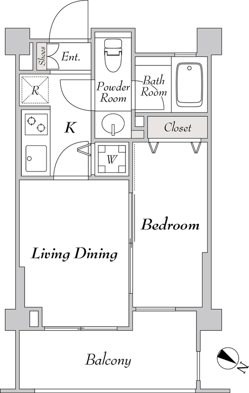 北千束の完工年月(2007年2月)築の賃貸マンションの間取り