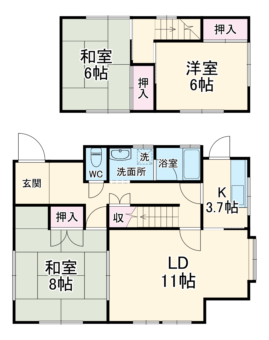 春日井市石尾台5丁目貸家の間取り