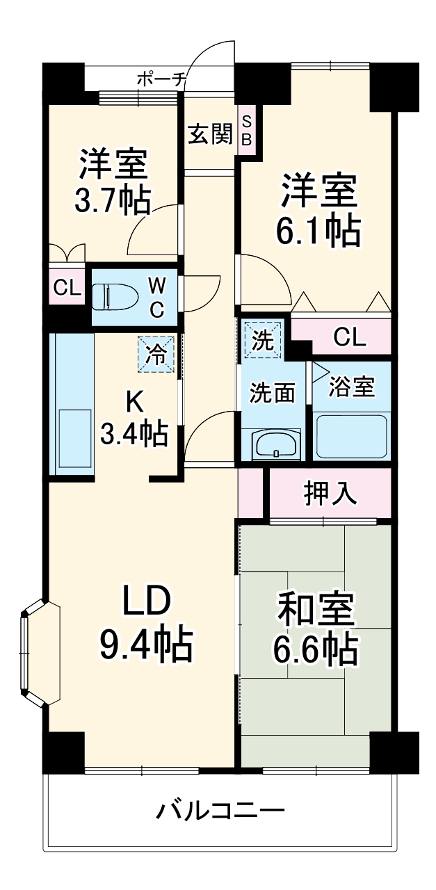 オクトス市ケ尾の間取り