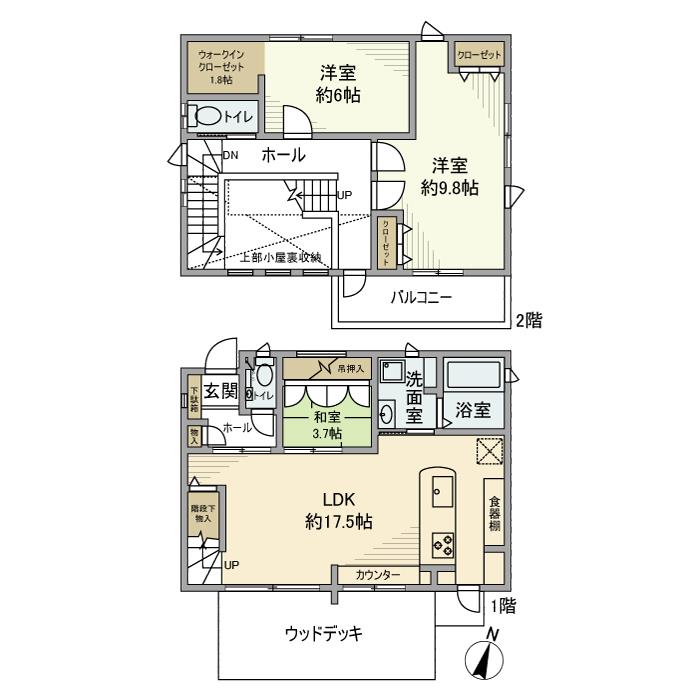 西町戸建の間取り