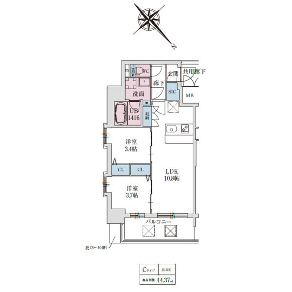 スプランディッド弁天町DUEの間取り