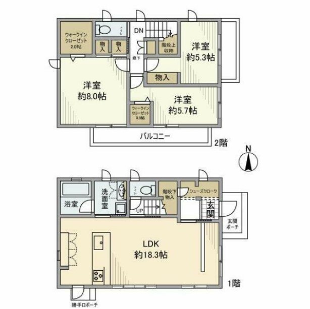 鶴ケ峰戸建の間取り