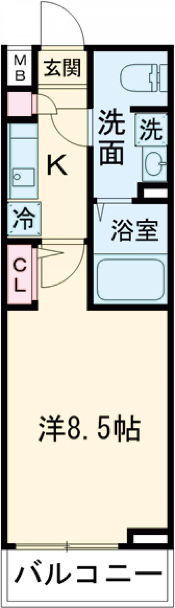 ＧＥＮＯＶＩＡ世田谷砧ｇｒｅｅｎ　ｖｅｉｌ・405号室の間取り