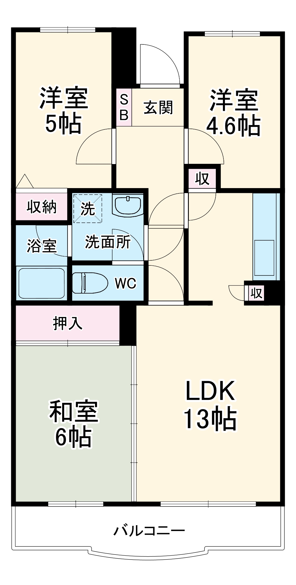 エスポワール文ヶ岡の間取り