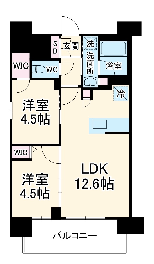 オープンレジデンシア金山熱田THECOURTの間取り