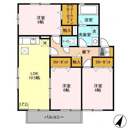 ファミーユつくば Aの間取り