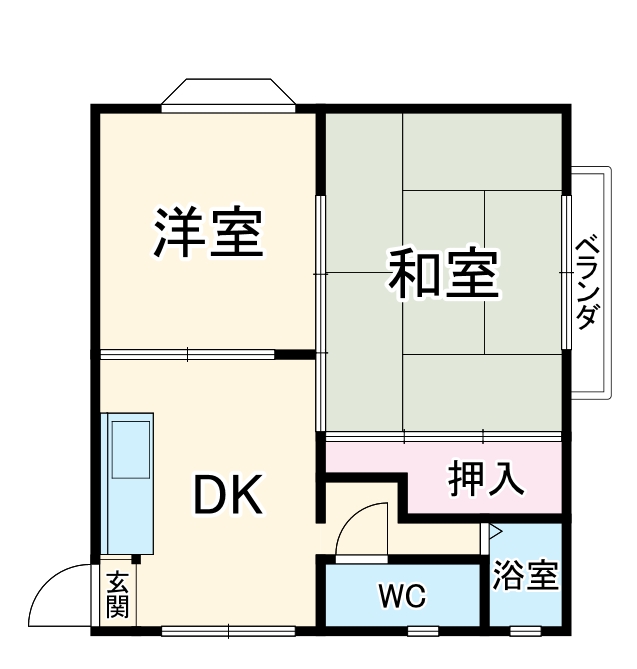 井野の完工年月(1990年1月)築の賃貸アパートの間取り