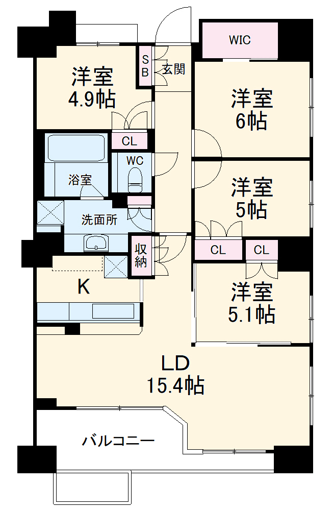 ザ・レジデンス本牧横浜ベイサイドの間取り