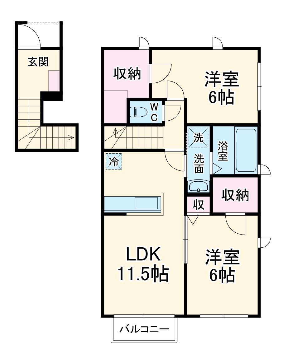 アメニティー厚木市林4丁目アパートの間取り