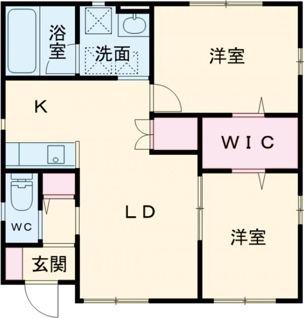 結城四ツ京ハイツAの間取り