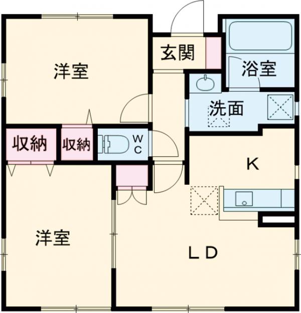 結城四ツ京ハイツDの間取り