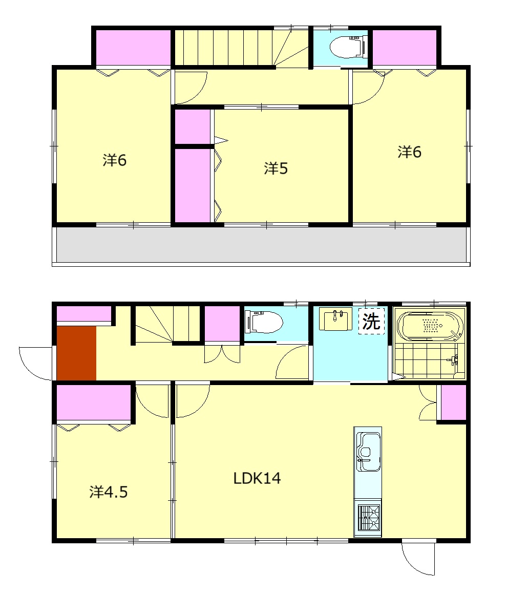 小田原市小竹戸建の間取り