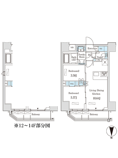 ＪＰ　ｎｏｉｅ　西蒲田・1401号室の間取り