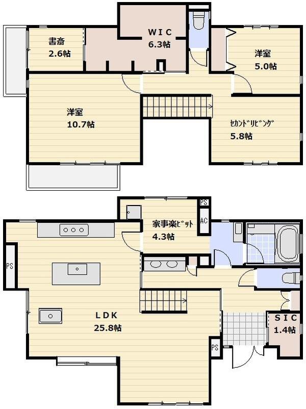 熊谷貸家の間取り