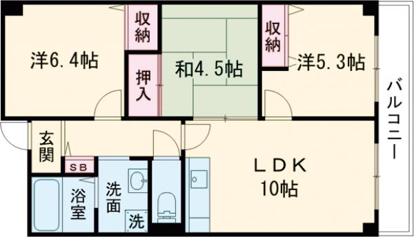 クリーンハイツ助松の間取り