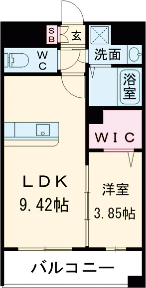 LIBTH薬院PREMIERの間取り