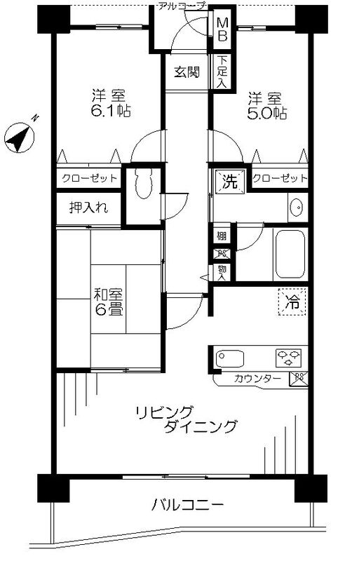ライオンズマンション千葉グランドタワーの間取り
