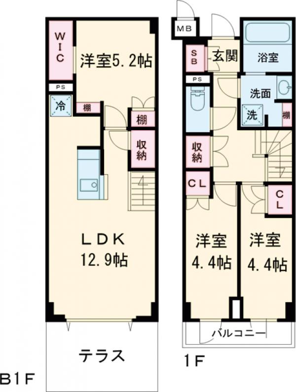 アジールコート都立大学・207号室の間取り