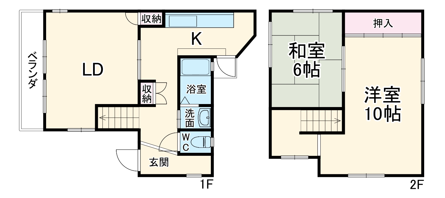 六ッ川2丁目貸家の間取り