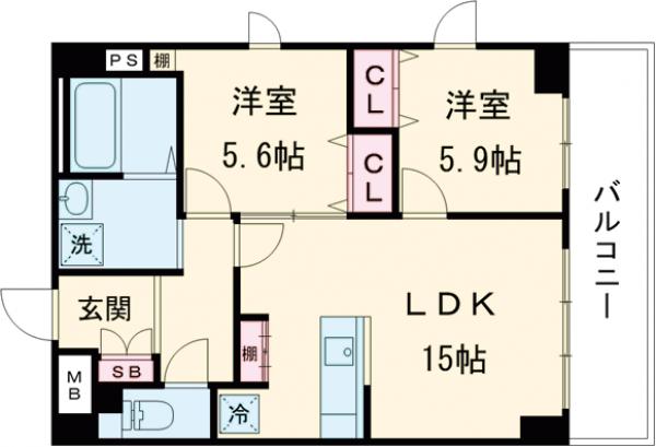 レクサスガーデン箱崎タワーズ WESTの間取り