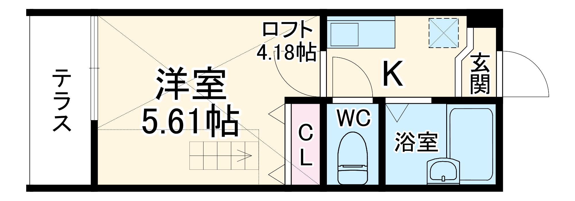 宮本町の完工年月(2016年2月)築の賃貸アパートの間取り