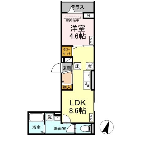 D-ROOM万町Ⅱの間取り