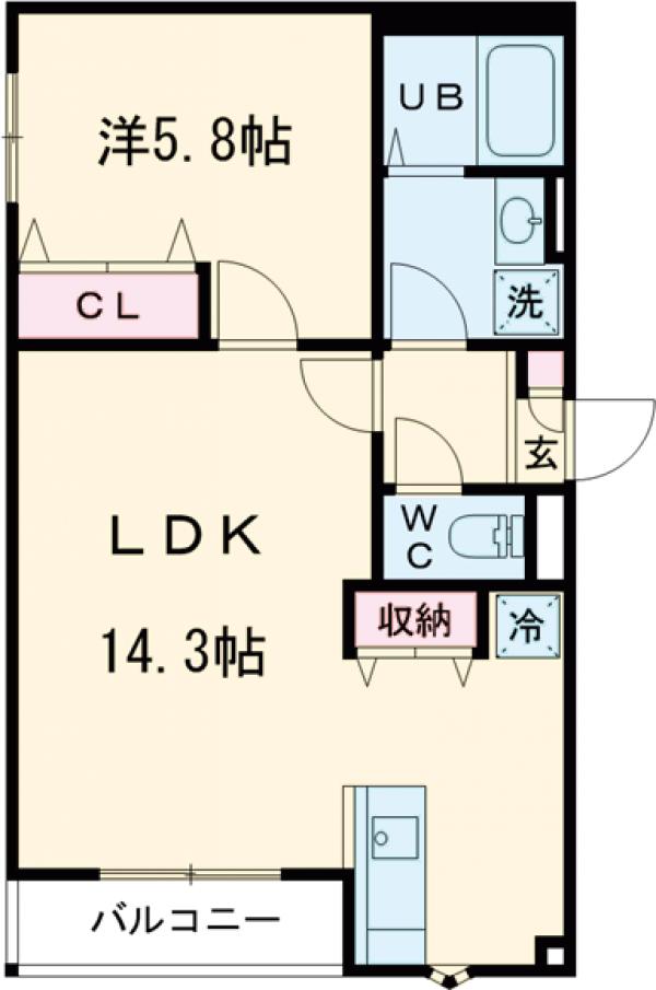 MOMO'S HOUSE・101号室の間取り
